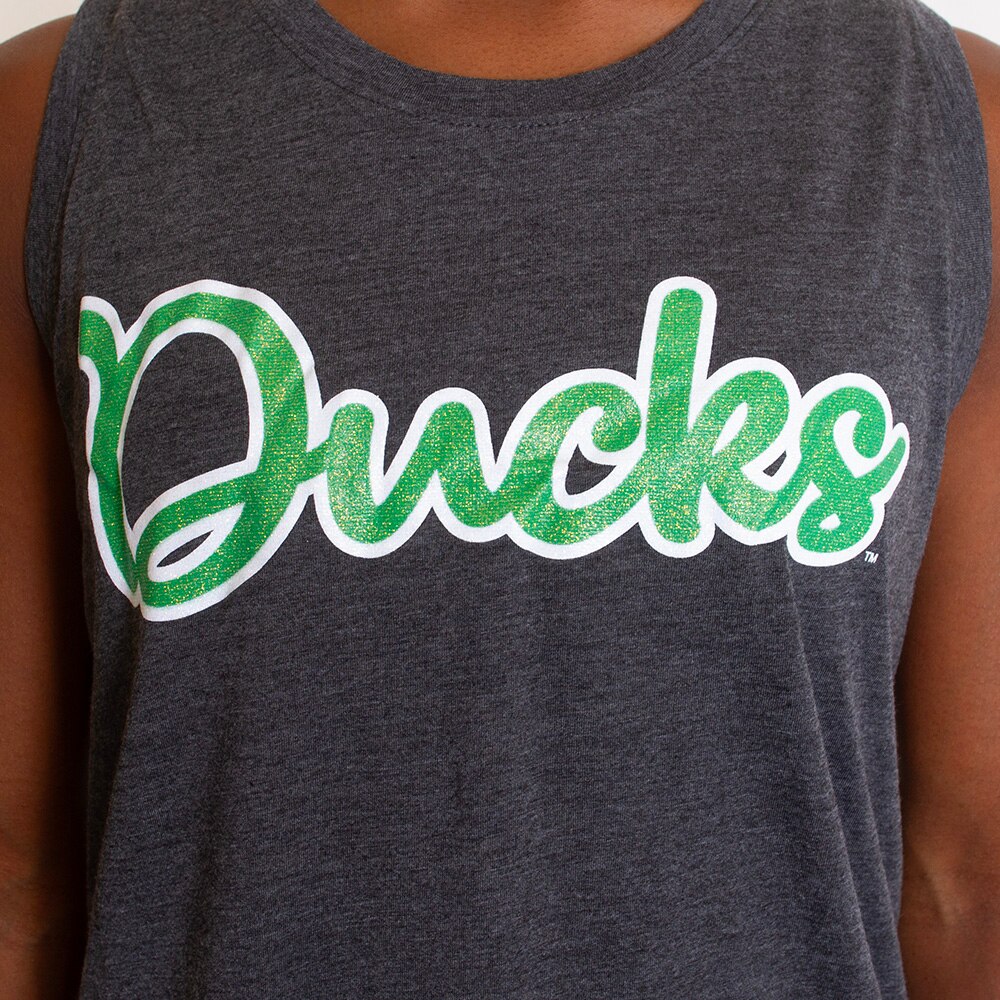 Ducks Spirit, Camp David, Grey, Sleeveless, Polyester Blend, Women, Ducks, Glitter design, Hottie, Tank top, Shirt, 838508
